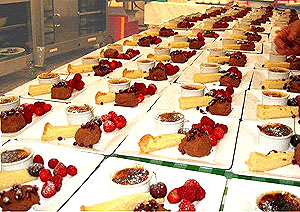 Assiettes of puddings.