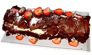 Chocolate roulade.