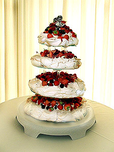 Absolutely Delicious pavlova wedding cake.