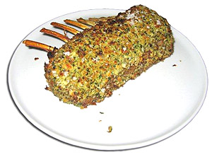 Herb crusted rack of lamb.