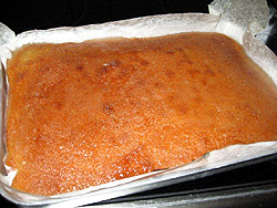 Lemon drizzle from the oven.